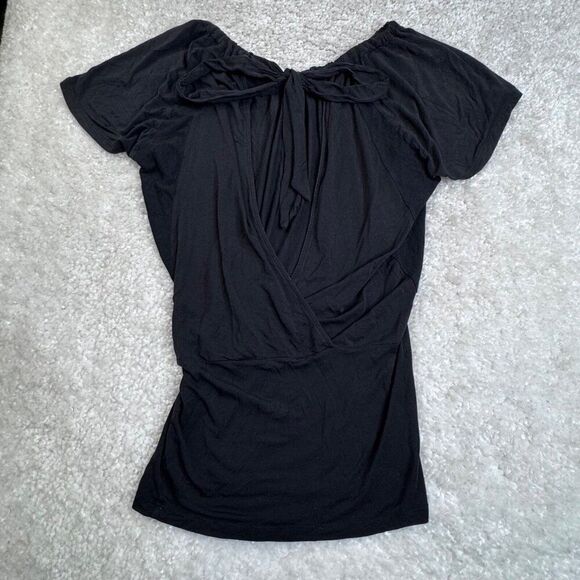 Wilfred Open Crossover Back Tunic Top Black XS FLAW - Picture 2 of 6